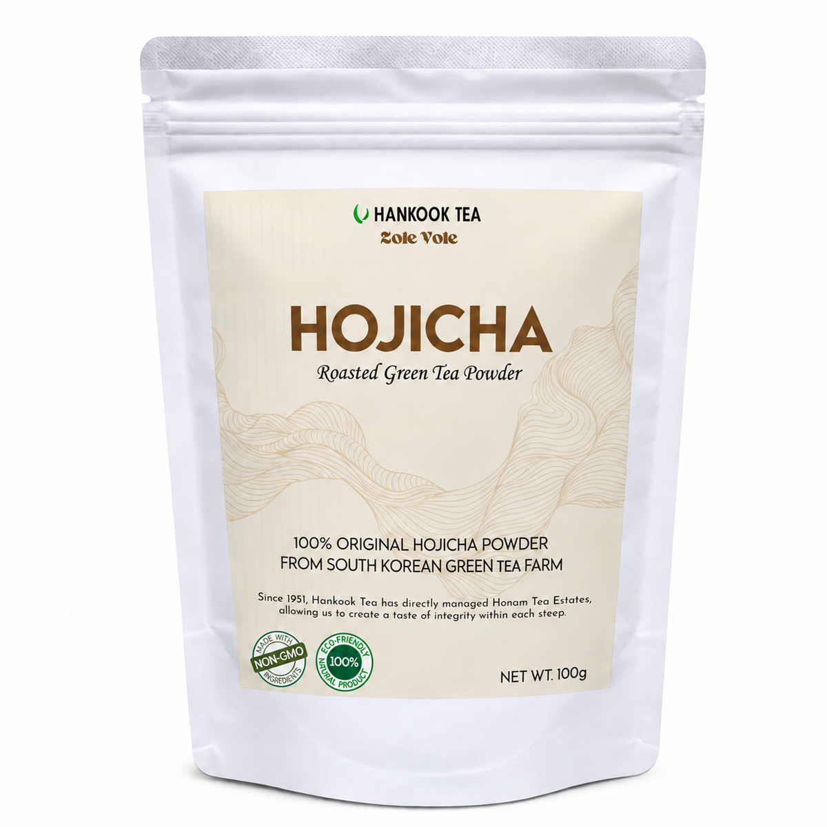 Zoie Voie Hojicha 100g white pouch — From South Korean Green Tea Farm